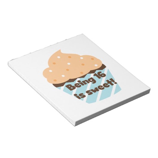 16 is Sweet Birthday T shirten en Gifts Notitieblok (Schuin)