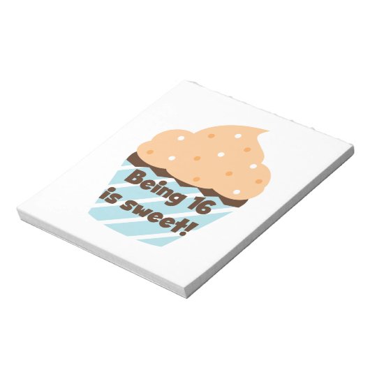 16 is Sweet Birthday T shirten en Gifts Notitieblok (Linkerzijde)