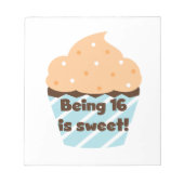 16 is Sweet Birthday T shirten en Gifts Notitieblok (Voorkant)