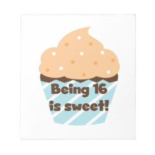 16 is Sweet Birthday T shirten en Gifts Notitieblok