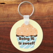 16 is Sweet Birthday T shirten en Gifts Sleutelhanger (Voorkant)
