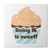 16 is Sweet Birthday T shirten en Gifts Tegeltje (Voorkant)