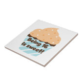 16 is Sweet Birthday T shirten en Gifts Tegeltje (Zijkant)