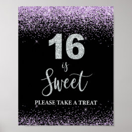 16 is Sweet Gelieve een Treat Birthday-teken te ne Poster