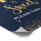 16 is Sweet Neem een Treat Navy & Gold Sign. Poster (Hoek)
