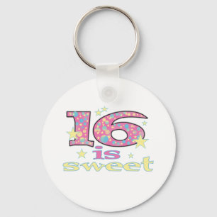 16 is Sweet Sleutelhanger
