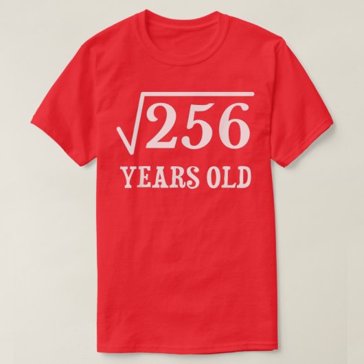 16 jaar 16 jaar oud Gift Square Root van T-shirt (Design voorkant)
