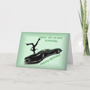 16 jaar en houdt van auto's kaart