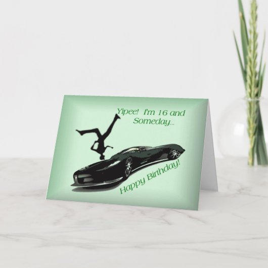 16 jaar en houdt van auto's kaart (Voorkant)