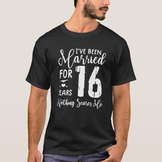 16 jaar getrouwd stel 16e Jubileum T-shirt (Voorkant)