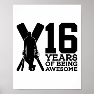 16 jaar geweldig cricket 16e verjaardag poster