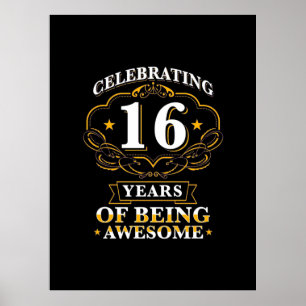 16 jaar geweldig vieren poster
