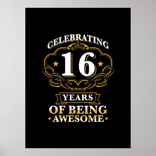 16 jaar geweldig vieren poster (Voorkant)