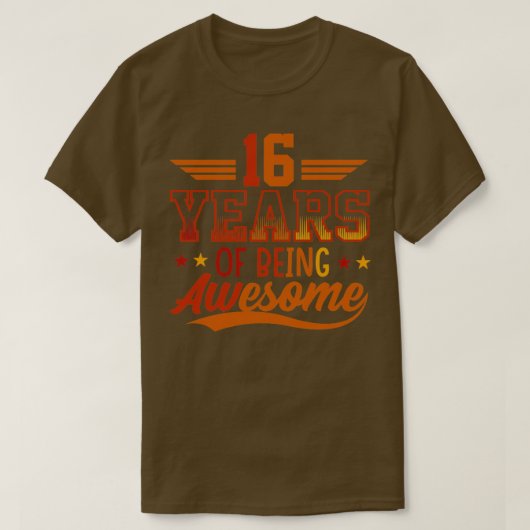 16 jaar Geweldige geschenken 16 jaar oude geboorte T-shirt (Design voorkant)