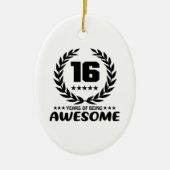 16 jaar Geweldige Keramisch Ornament (Voorkant)