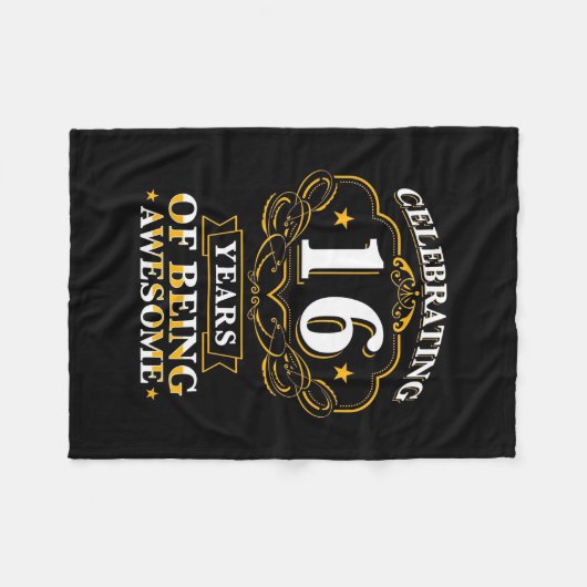 16 jaar Geweldige vieren Fleece Deken (Voorkant (Horizontaal))