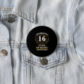 16 jaar Geweldige vieren Ronde Button 7,6 Cm (In situ)