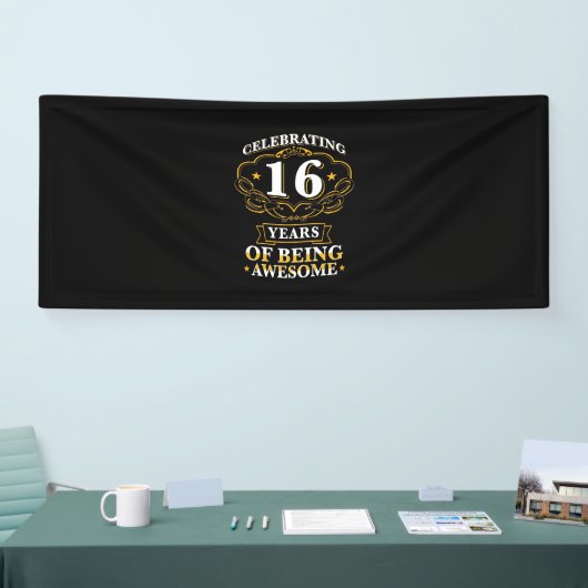 16 jaar Geweldige vieren Spandoek (Beurs)