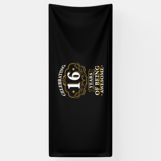 16 jaar Geweldige vieren Spandoek (Verticaal)