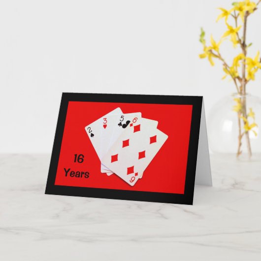 16 jaar is een grote deal! Jubileum Kaart (Gele Bloem)