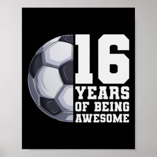 16 Jaar Jong En Geweldig Jongens Voetbal 16e Verja Poster