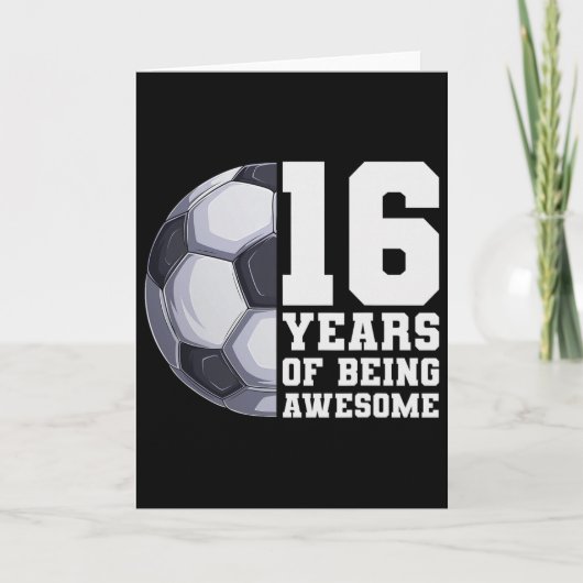 16 Jaar Jongens Voetbal Awesome 16e Verjaardag Kaart (Voorkant)