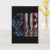 16 jaar lang geweldig voetbal 16e verjaardag kaart (Gele Bloem)