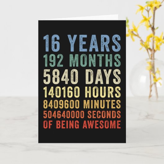 16 jaar lang supercool verjaardagsfeest kaart (Gele Bloem)