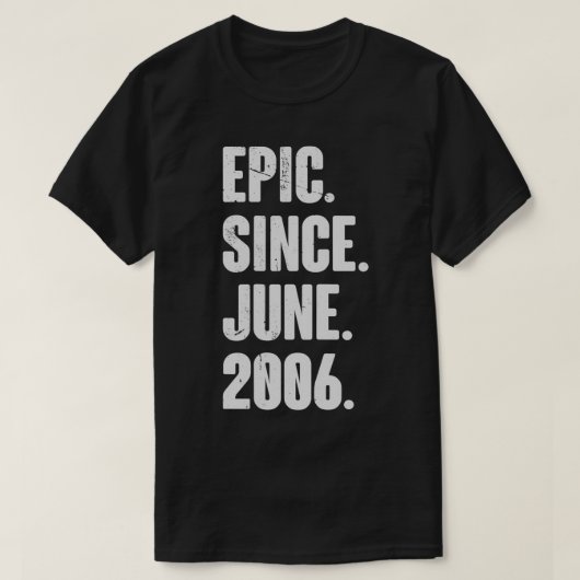 16 jaar oud cadeau 16e verjaardag epic sinds 20 ju t-shirt (Design voorkant)