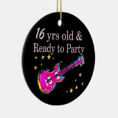 16 JAAR OUD EN KLAAR OM TE FEESTEN KERAMISCH ORNAMENT (Rechts)