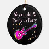 16 JAAR OUD EN KLAAR OM TE FEESTEN KERAMISCH ORNAMENT (Links)