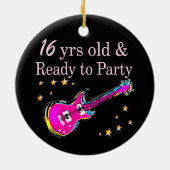 16 JAAR OUD EN KLAAR OM TE FEESTEN KERAMISCH ORNAMENT (Achterkant)