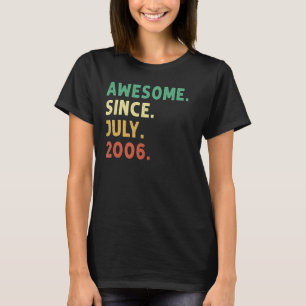 16 jaar oud Geweldige sinds juli 2006 16e verjaard T-shirt