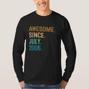 16 jaar oud Geweldige sinds juli 2006 16e verjaard T-shirt