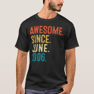 16 jaar oud Geweldige sinds juni 2006 16e verjaard T-shirt