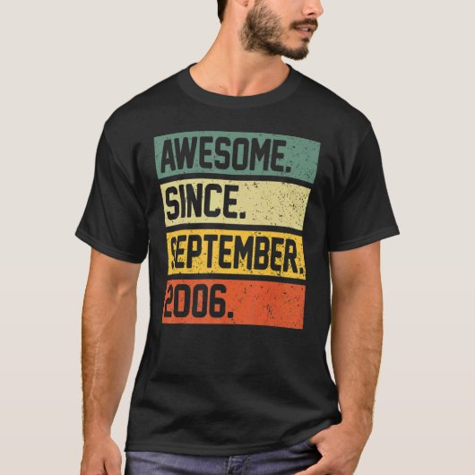 16 jaar oud Geweldige sinds september 2006 16e bi T-shirt (Voorkant)