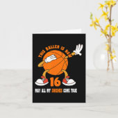 16 jaar oud Happy 16th Birthday Basketball 16th Bi Kaart (Gele Bloem)