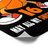 16 jaar oud Happy 16th Birthday Basketball 16th Bi Poster (Hoek)