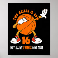 16 jaar oud Happy 16th Birthday Basketball 16th Bi