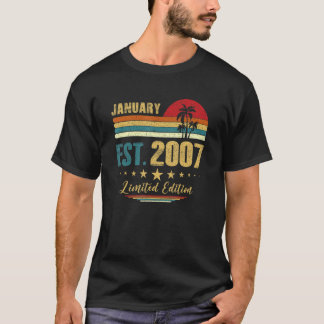 16 jaar oud januari 2007 16e verjaardag t-shirt