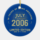 16 jaar Oud juli 2006 Limited Edition 16th Keramisch Ornament (Voorkant)