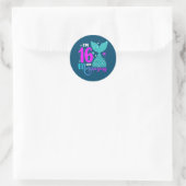 16 jaar oud meisje Tweede 16e verjaardag Zeemeermi Ronde Sticker (Tas)