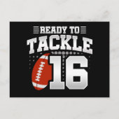 16 Jaar Oud Tackle Football Feestje 16e Verjaardag Briefkaart (Voorkant)