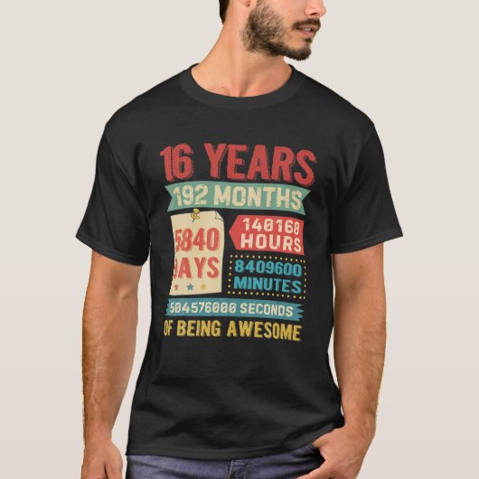 16 jaar oude 16e verjaardag Dda T-shirt (Voorkant)