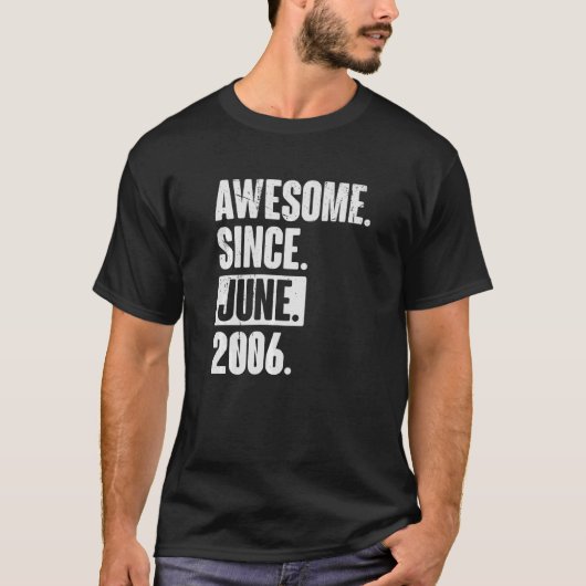 16 jaar oude 16e verjaardag Geweldige sinds juni 2 T-shirt (Voorkant)