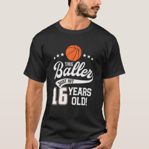 16 jaar oude Basketball Birthday party Deze Baller T-shirt
