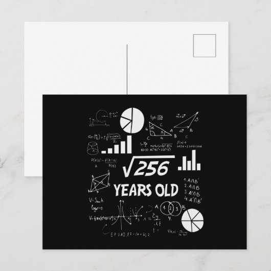 16 jaar oude Bday Geeky Wiskunde 16e verjaardagsca Briefkaart (Voorkant / Achterkant)