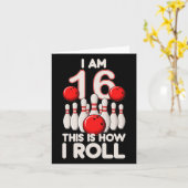 16 jaar oude bowlingfeest 16e verjaardag is hoe ik kaart (Gele Bloem)