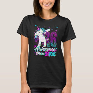 16 jaar oude eenhoorn dabbing 16e verjaardag eenho t-shirt