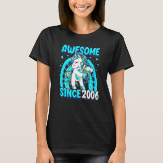 16 jaar oude eenhoorn flossende 16e verjaardag mei t-shirt